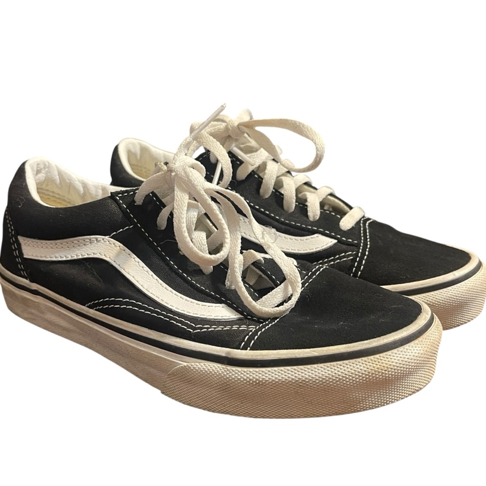 Vans Old Skool Black White Classic Lace Uo Sneaker Shoes Kids 3